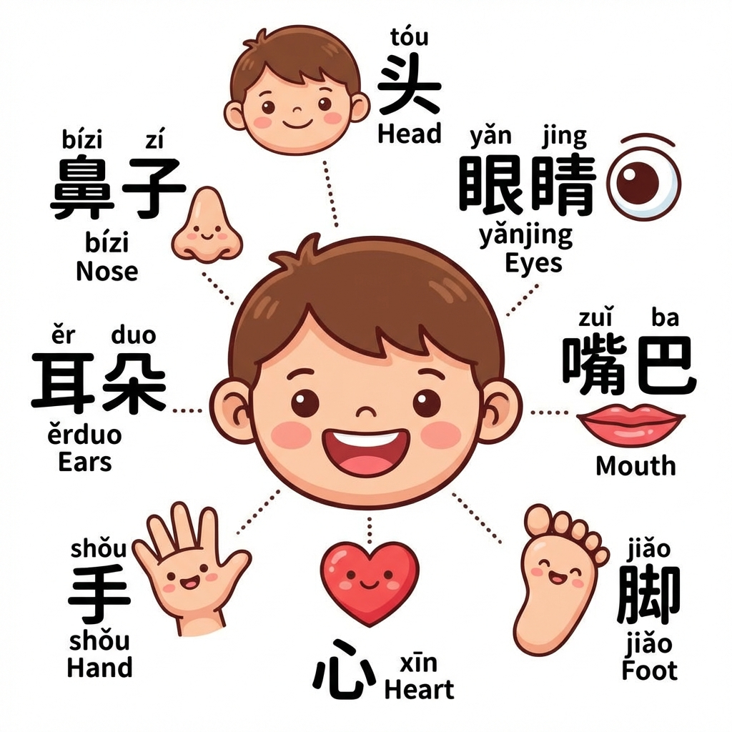 Body Parts Vocabulary in Chinese