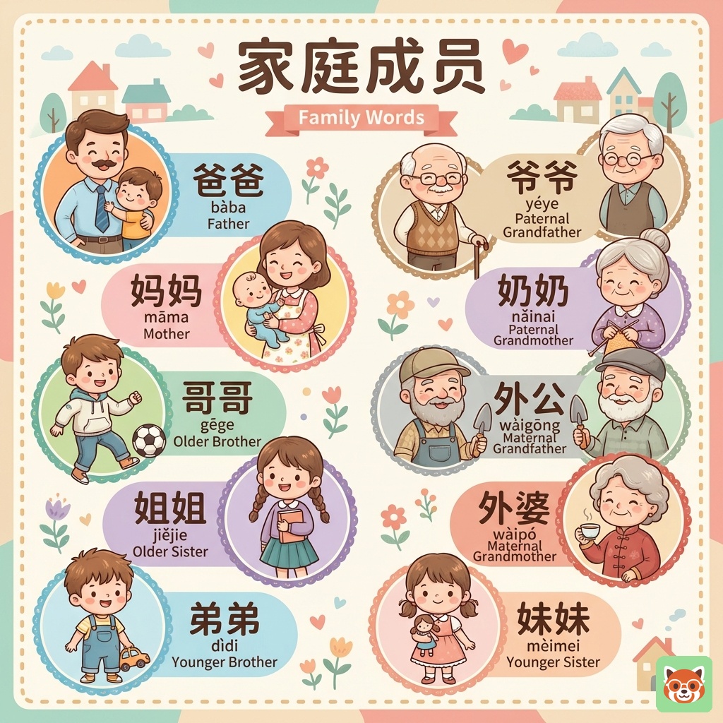 Family Words Chinese Vocabulary