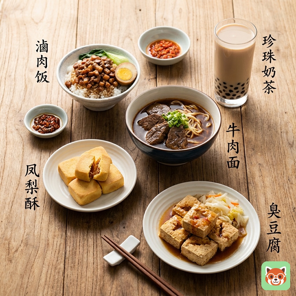 Taiwanese food spread