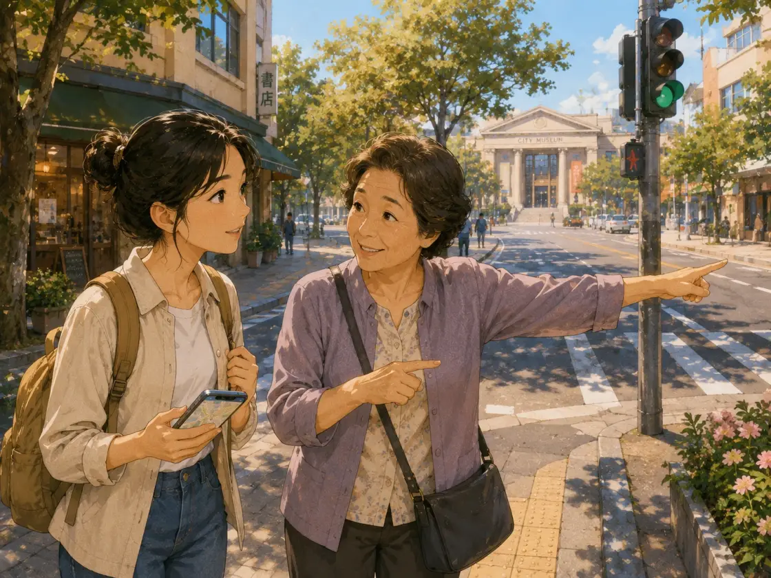 Illustration for the Chinese story “Asking for Directions (Part 1)”
