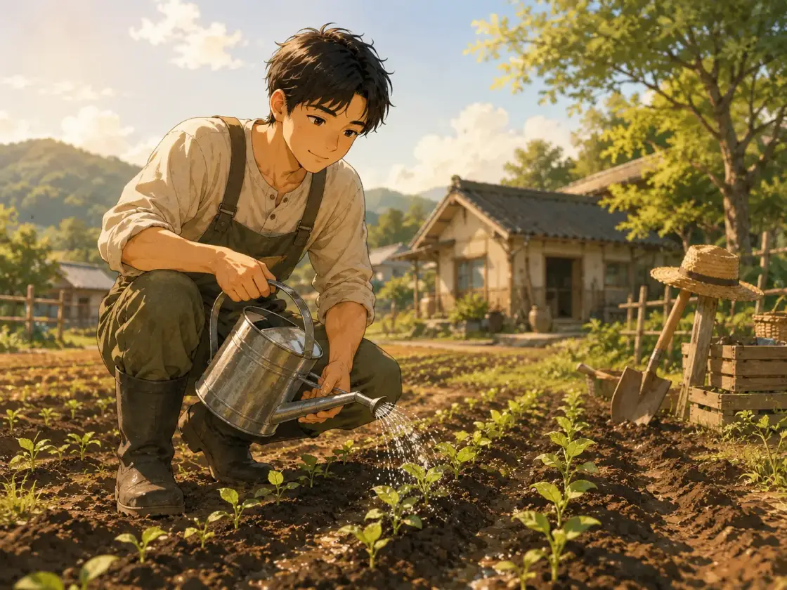 Illustration for the Chinese story “A Small Farm Problem (Part 2)”
