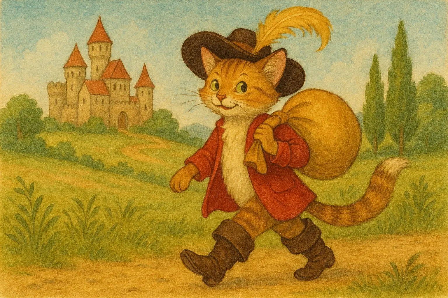 The Cat in Boots Illustration