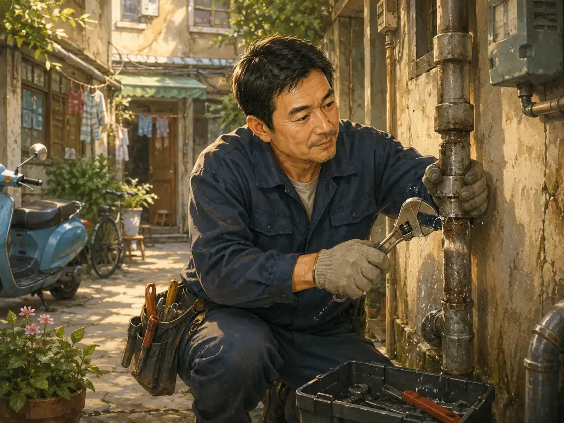 Illustration for the Chinese story “Fixing a Leak (Part 2)”