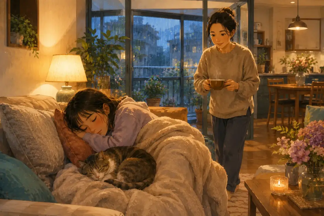 Illustration for the Chinese story “A Tired Day (Part 1)”