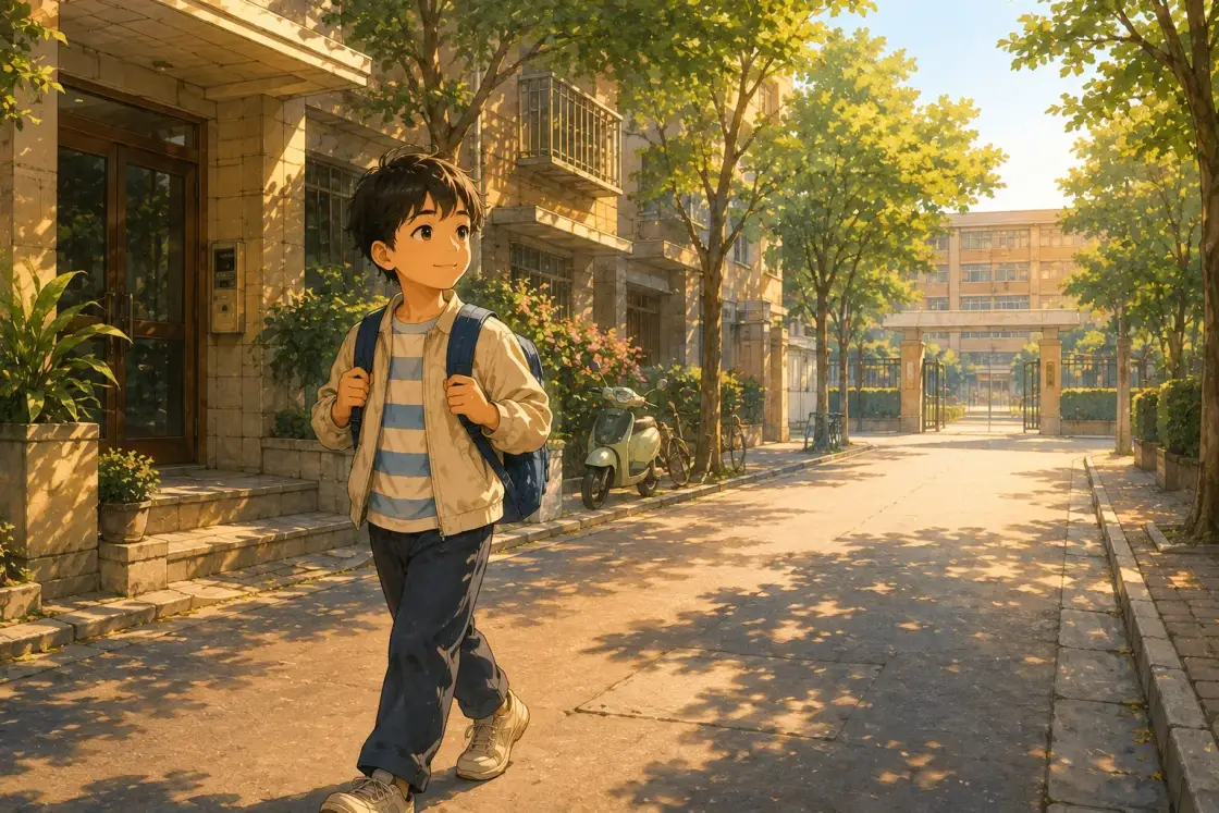 Illustration for the Chinese story “A Busy School Day (Part 1)”