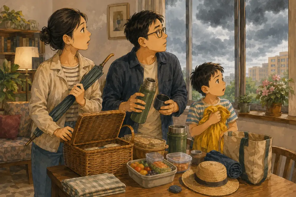 Illustration for the Chinese story “The Picnic That Almost Wasn't (Part 1)”