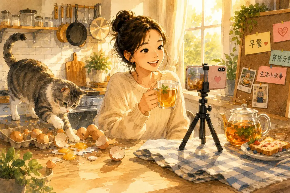 Illustration for the Chinese story “The Morning Video (Part 2)”