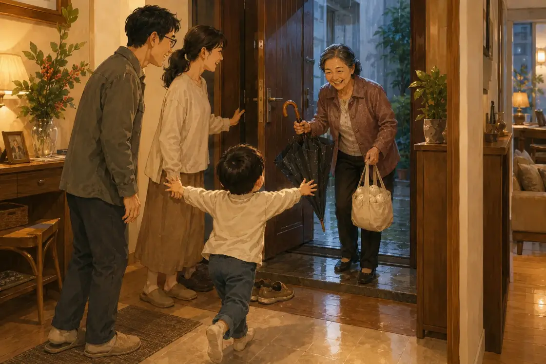 Illustration for the Chinese story “Will Grandma Come? (Part 1)”