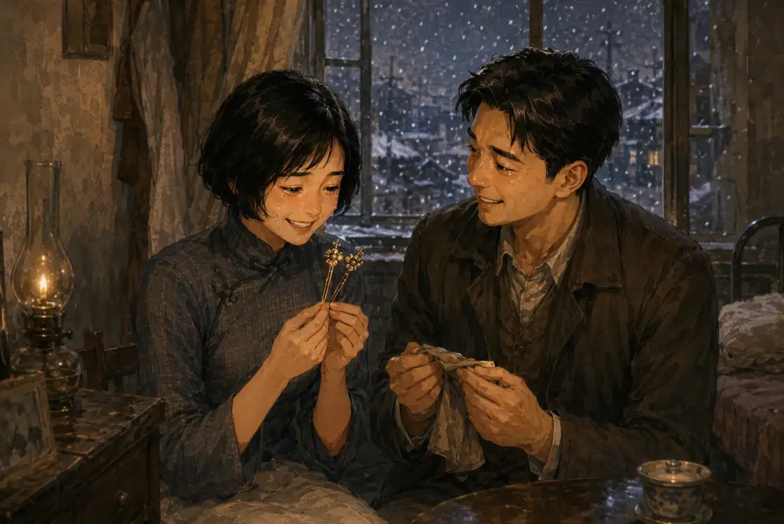 Illustration for the Chinese story “The New Year Gift”