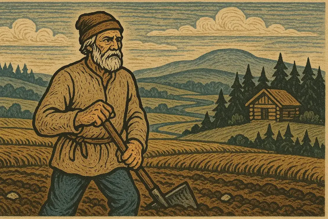 Illustration for the Chinese story “The Story of Farmer Paavo”