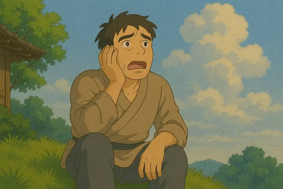 Illustration for the Chinese story “The Sky-Fearing Man of Qi”