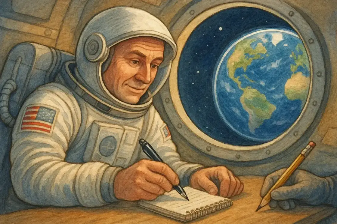 Illustration for the Chinese story “The Space Pen”