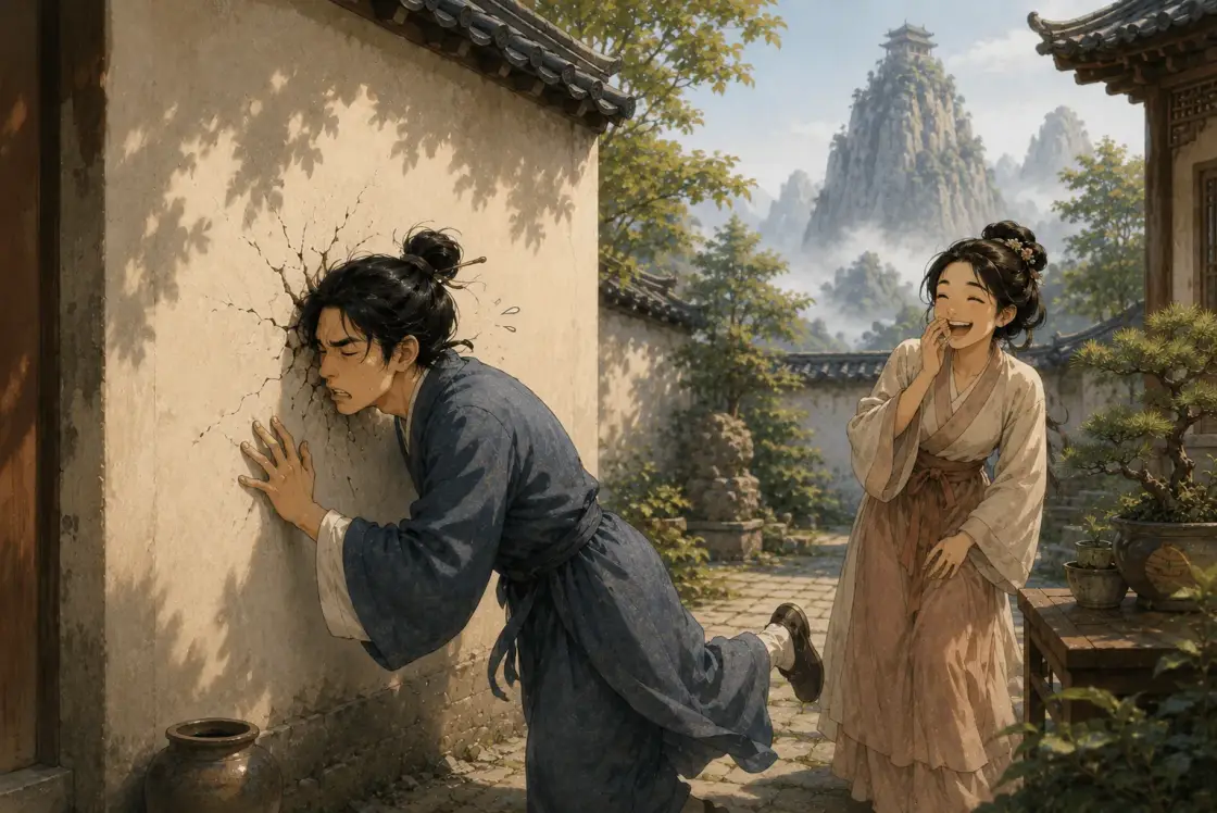 Illustration for the Chinese story “The Wall”