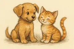The Kitten and the Puppy — story illustration
