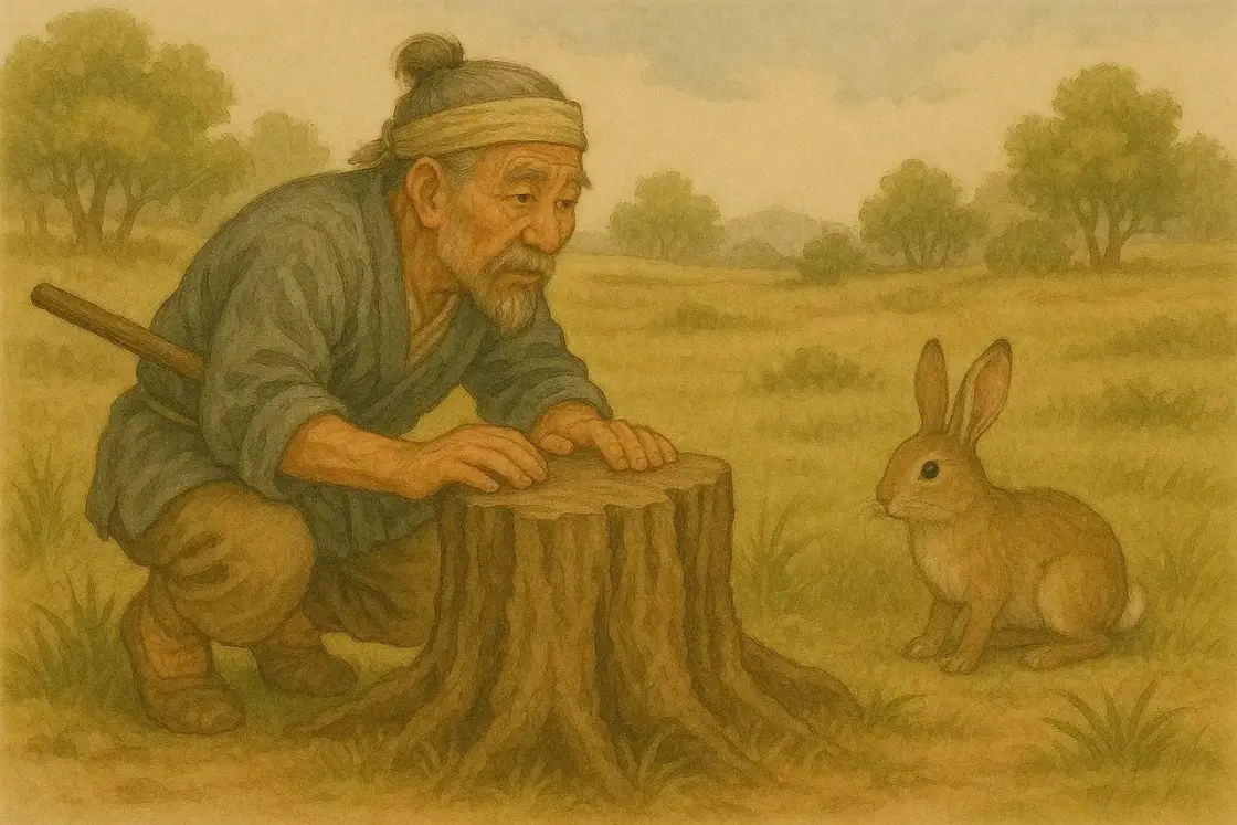 Illustration for the Chinese story “The Farmer and the Rabbit”